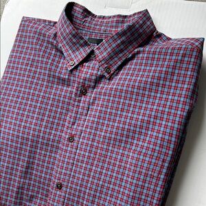 Uniqlo Casual Blue and Red Check Plaid Men’s Shirt Longsleeve - L